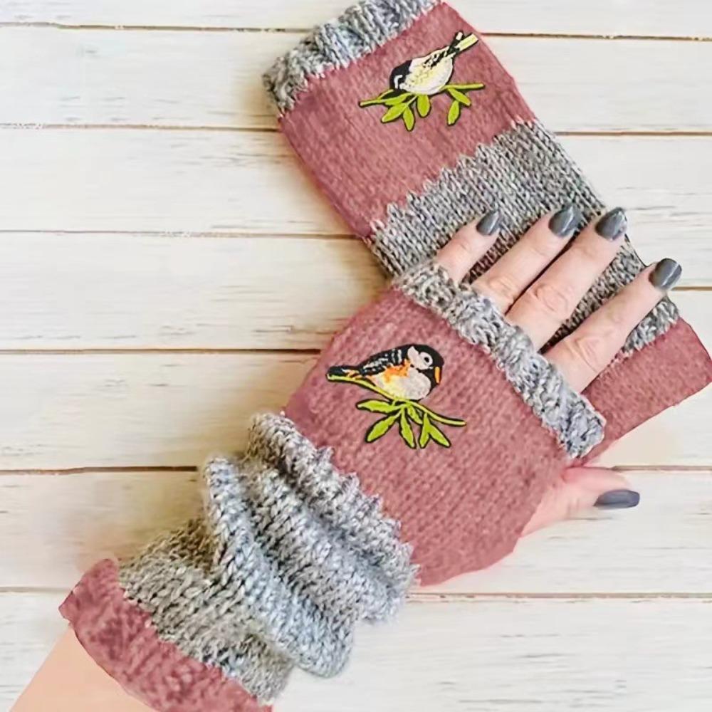 Soft Knitted Fingerless Gloves Spicy Girl Y2k Winter Mittens Elastic Half Finger Gloves Outdoor