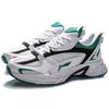 Li Ning Кроссовки для бега с пэчворк-амортизацией, нескользящие, низкие, мужские, белые с зеленым, ARLQ009-2
