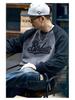 Men's Trendy Color Block Fleece-Lined Sweatshirt - Autumn/Winter Casual Loose Fit, Plus Size, Long Sleeve, Round Neck