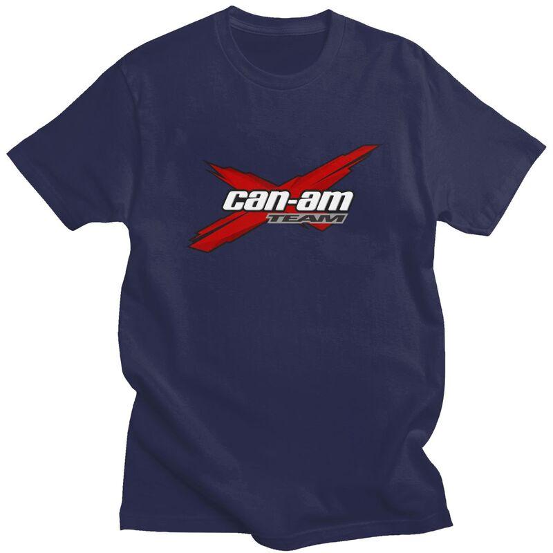 Мужские футболки CanAm на заказ, с коротким рукавом, хлопковые, классические, повседневные, одежда с принтом мотоцикла BRP