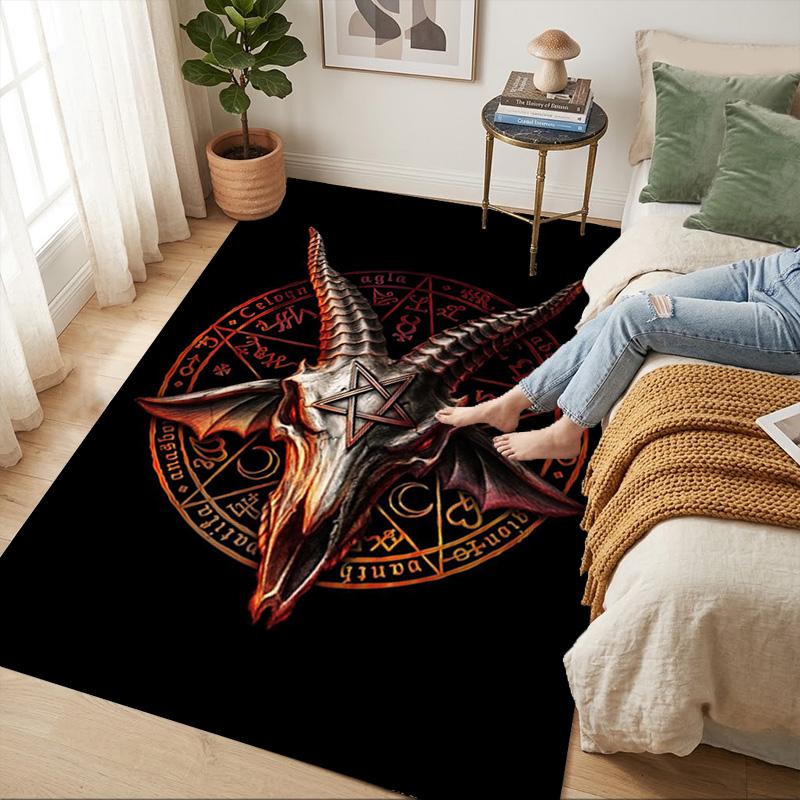 Satanic Art Living Room Nonslip Area Rug Soft Carpet For Bedroom Game Playroom Sofa Office Home Decor Doormat Christmas Gift C9302547