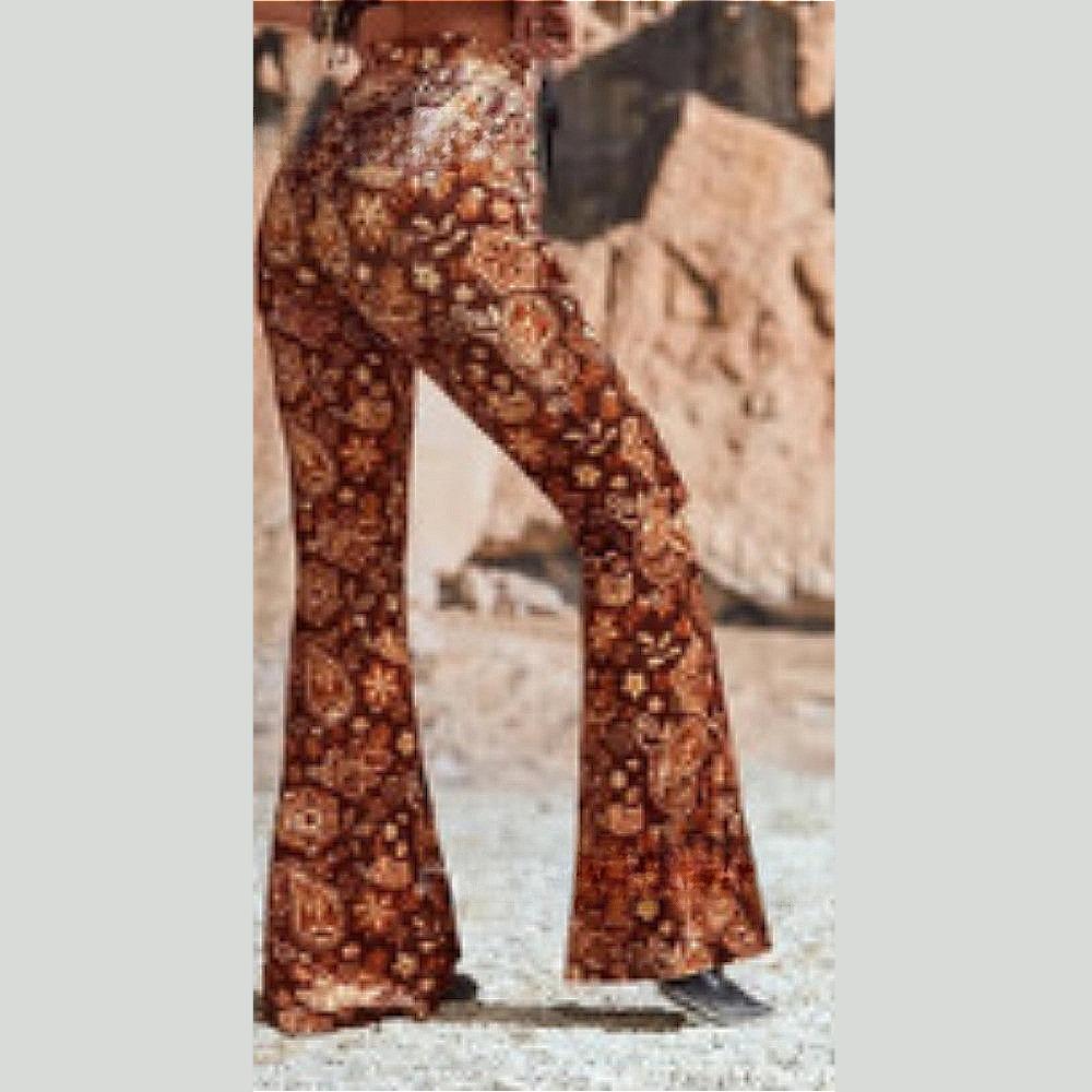 GMXIA Весенне-летний тренд узкие брюки с запахом и принтом в стиле ретро с микроклешем