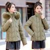 Зимняя новая хлопковая одежда женская корейская версия приталенная женская хлопковая одежда короткая хлопковая одежда с меховым воротником женская