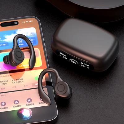 1/2 шт. Беспроводная гарнитура с заушиной, водонепроницаемые HIFI стерео наушники Bluetooth 5.3, шумоподавление, индикатор питания, спортивные наушники