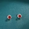 Red Zircon Simple Stud Earrings for Women, Niche and Versatile, Simple and Small Fashion Design, Earrings Temperament for Women