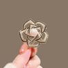 Camellia Brooch High-end Women's Pearl Brooch with Hollowed-out Design Simple Flower Pin
