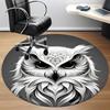1pc Owl Face Artwork Chair Carpet for Office, Round Non-Slip Durable Large Size Office Carpet, Suitable for Office, Beautiful Decoration