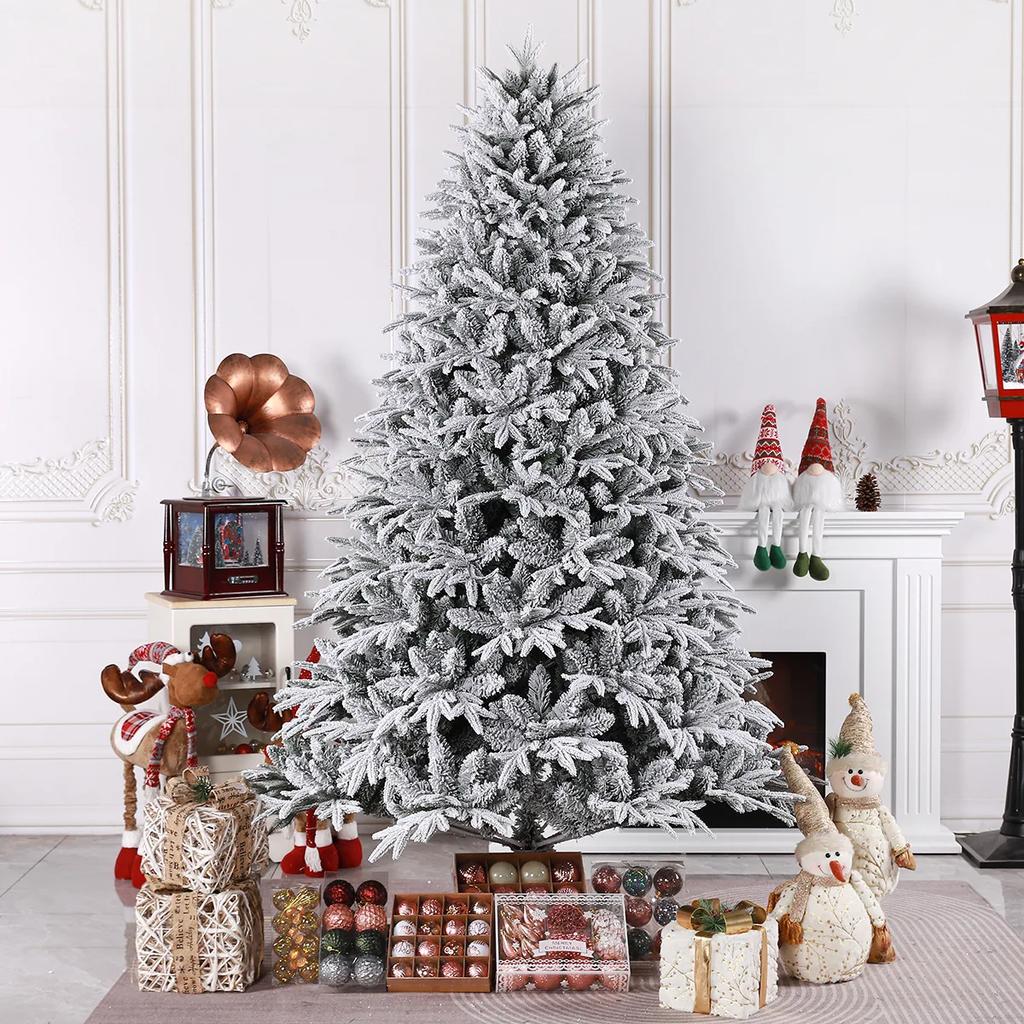 PE смешанное шифрование флокированное белое рождественское дерево большой супермаркет уличное рождественское имитационное дерево