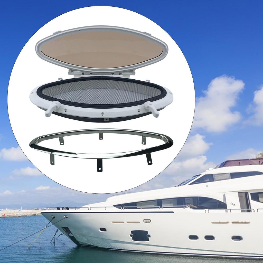 Boat Porthole Port Hole Water Resistant Replacement Accessory Solid with Net Marine Portlight Hatch