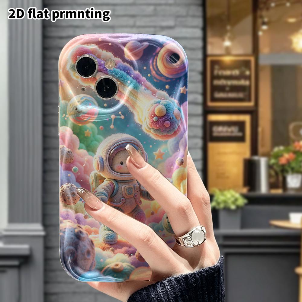 Phone Case: 2D flat, suitable for iPhone 18 17 16 15 14 13 12Pro protective case, rabbit astronaut, perfect Christmas and Halloween holiday gift