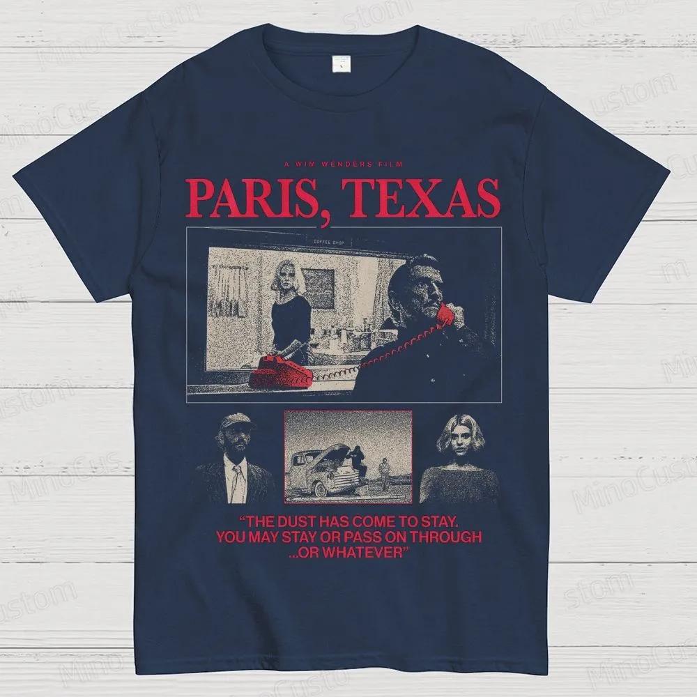 Classic 90's Horror Movie Paris Texas Graphic Print T-shirt Vintage Washed Cotton Men Women Summer Streetwear Oversized New Tees