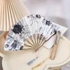 Elegant Tassel Folding Fan Classical Hand Fold Fan Irregular Fracture Fan Silk Folding Fan  Female