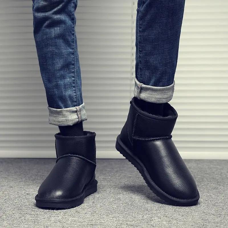 Мужская зимняя обувь на плоской подошве, мужские зимние ботинки, нескользящая обувь без застежек, распродажа, модное предложение, походная обувь класса люкс из хлопка, рабочая обувь из меха