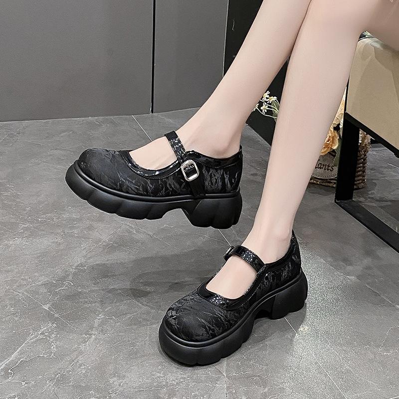 Женские туфли Мэри Джейн, платье на платформе, массивные нарядные туфли-лодочки на низком каблуке для женщин, удобные лоферы с круглым носком и ремешком на щиколотке, рабочие туфли-лодочки