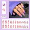 Manicure Fake Nials DIY Press On Nails False Nails French White Edge Blak Butterfly Long Almond