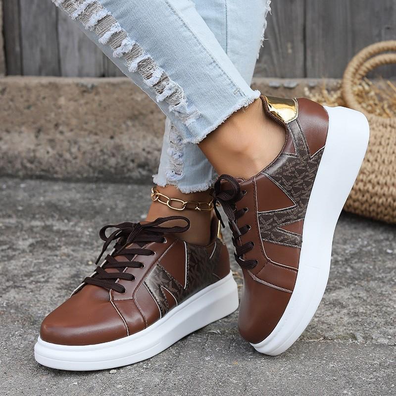 2024 весна новые большие размеры спортивная обувь женская на шнуровке модная повседневная спортивная обувь женская