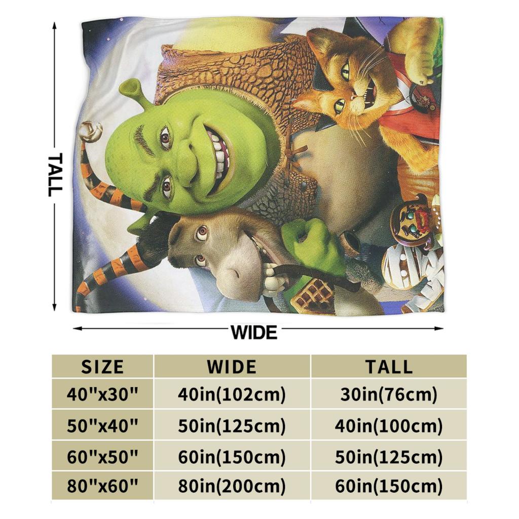S-Shreks Wool Blanket Donkey Comedy Anime Funny Throw Blankets for Sofa Bedding Lounge Quilt,
