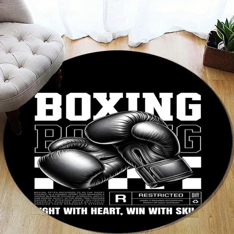 boxing Printed Round Rug Carpet Chair Rug Area Rug Entryway Doormats,for Office Chair Living Room Bedroom Kitchen Room.