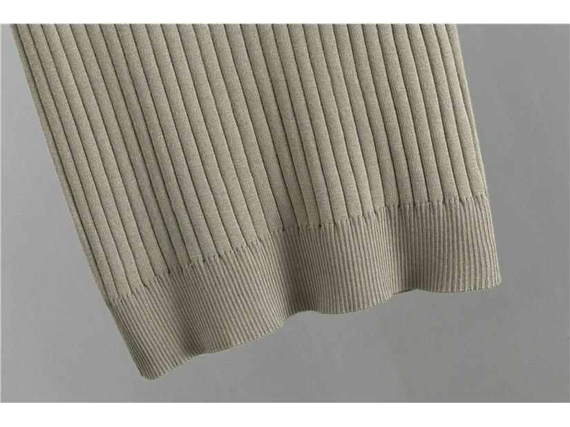 Женский свободный трикотажный комплект из трех предметов: Длинный кардиган с шалью, жилет с высоким воротом, широкие брюки — идеальный вариант для весны и осени