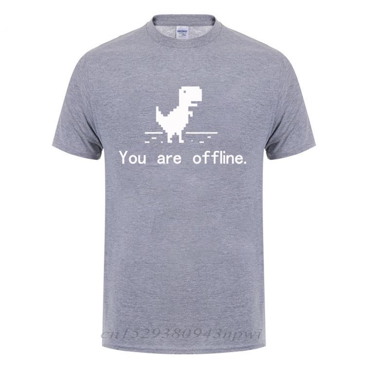 You Are Offline Error 404 Page Computer Dinosaur T Shirt Funny Birthday Gift For Unisex Husband Boyfriend Programmer Cotton Tshirt