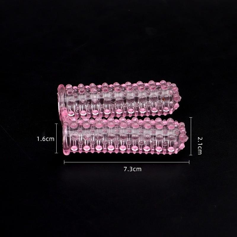 1PCS Crystal Wolf Tooth Double-Finger Together Finger Cover for Adult Couples Sexual Women Clitoral Vaginal Stimulation Sex Toys