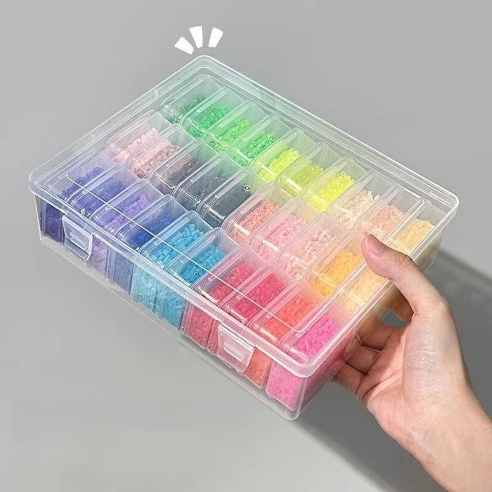 Прозрачные коробки для хранения бусин Perler DIY Большая прозрачная коробка для хранения Прозрачная крышка Органайзер для украшений
