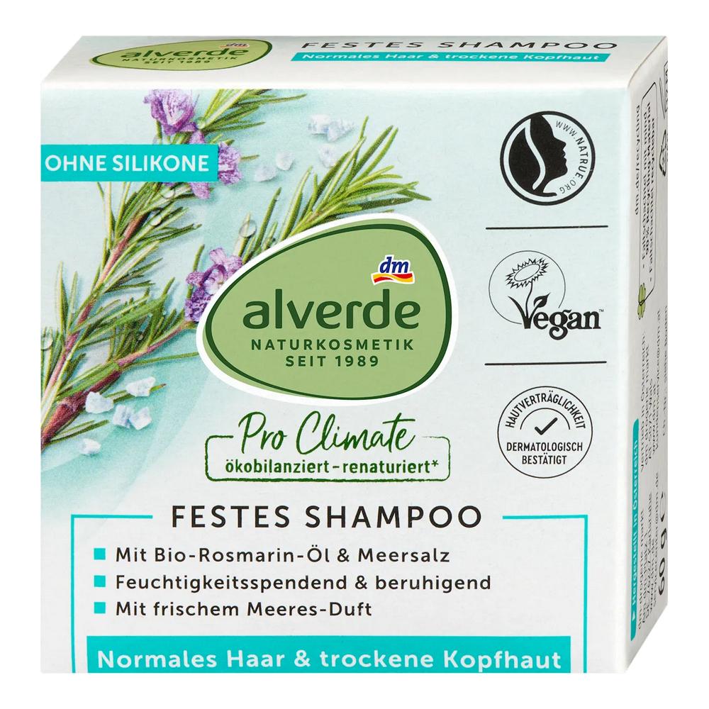 Alverde Rosemary Oil & Sea Salt Solid Shampoo 60G