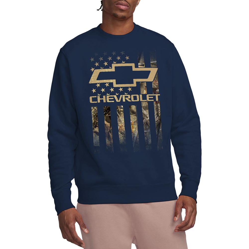 Chevrolet Unisex Adult Camo Flag Sweatshirt