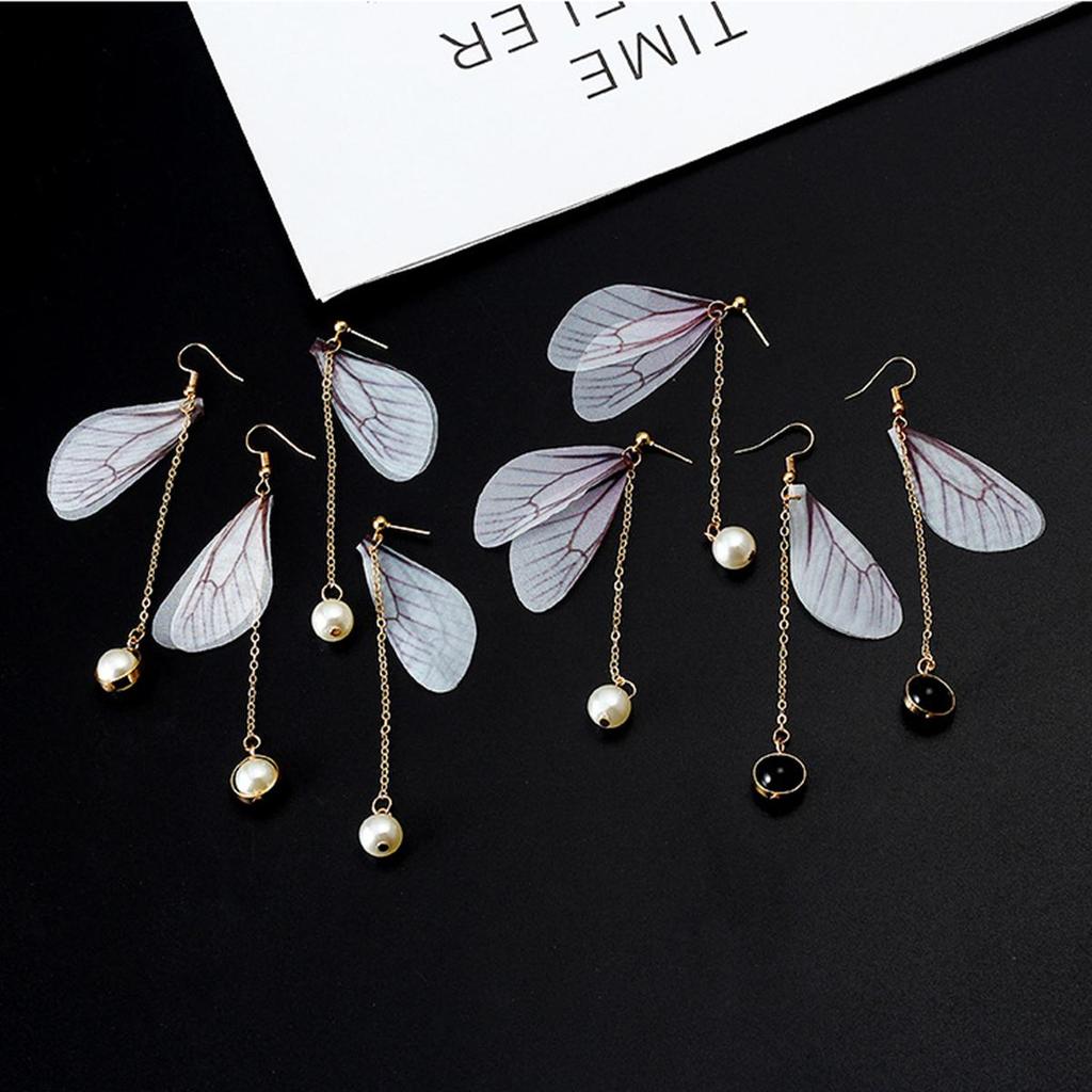 1 пара/пакет, ручная работа, ретро художественный темперамент, нежные и красивые тюлевые серьги с крыльями бабочки, ювелирные аксессуары