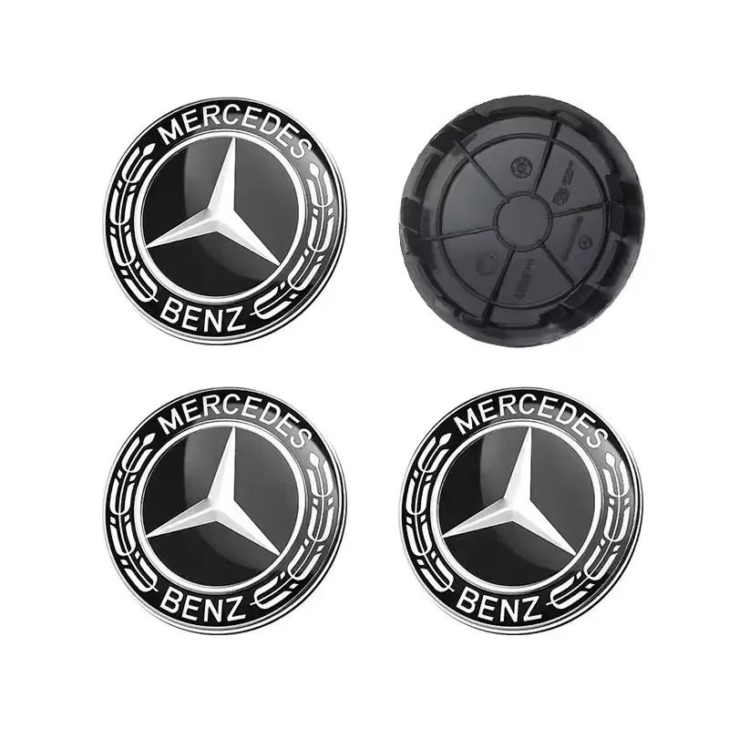 4pcs 75mm Wheel Center Caps Rims Hub Cover Badge Logo A1674015900 Accessories Black Wheat For Mercedes Benz1