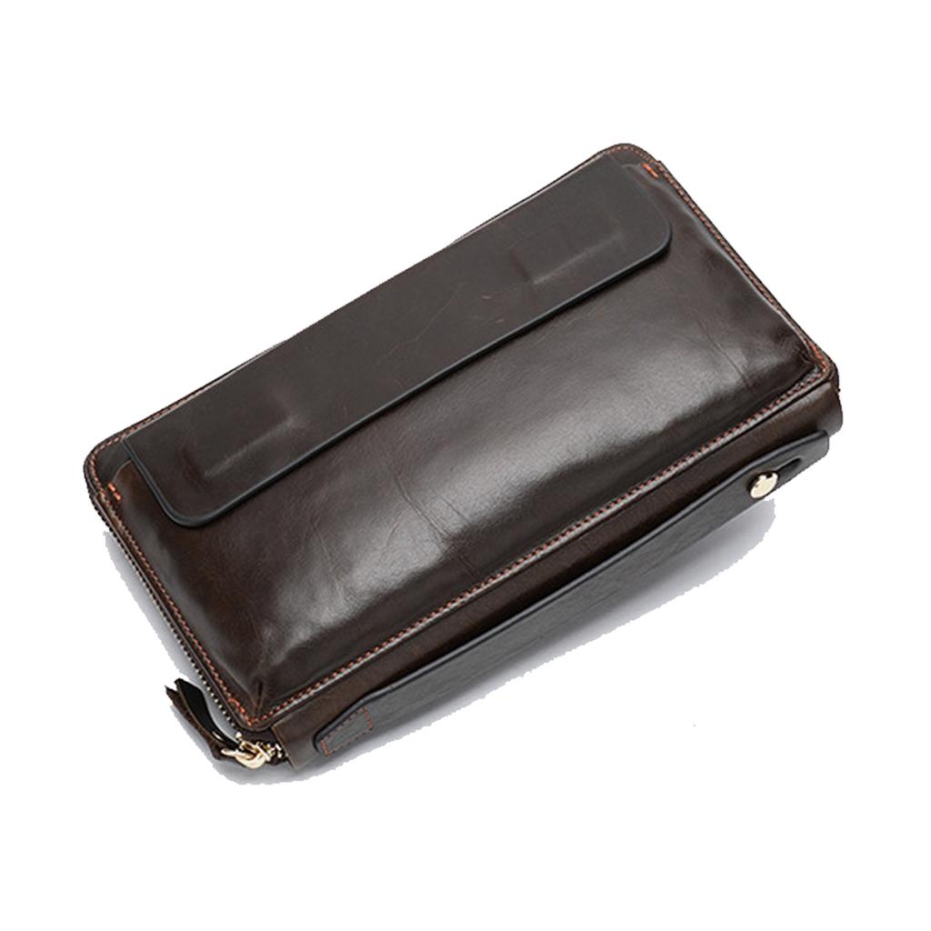 Purses Men's Soft Leather Men's Clutch Business Leather Wallet Long Door Card Bag Large Handbag
