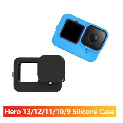 Силиконовый защитный чехол для Hero 13/12/11/10/9, противоударная крышка объектива для GoPro Hero 13 12 11 10 9, черные аксессуары для экшн-камер