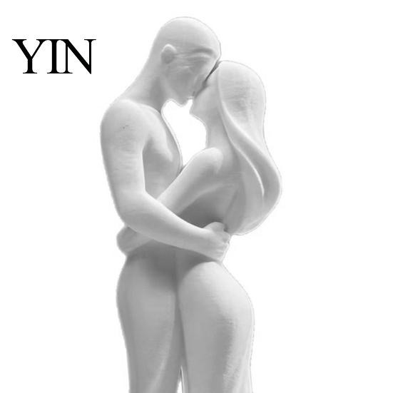 Durable Couple Figurine 3D Printed Black & White Hugging Statue, Minimalist Modern Sculpture with Abstract Embrace Love Form, Romantic Desk Decor for
