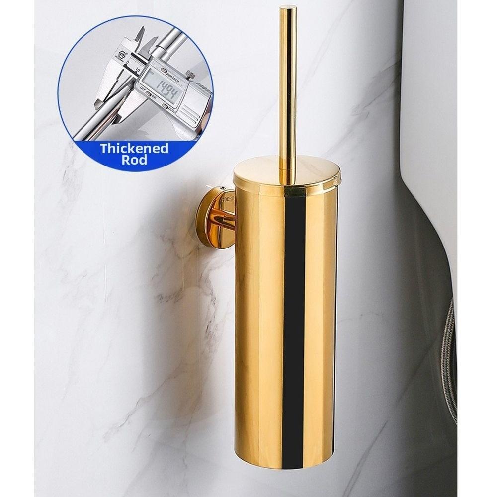 No Drill Toilet Brush with Base Wall Mounted Toilet Brush Set Bathroom Accessories