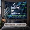 Custom Name Text Tapestry,Seattle Seahawks Decorative Wall Hanging, Background Tapestry For Home Bedroom