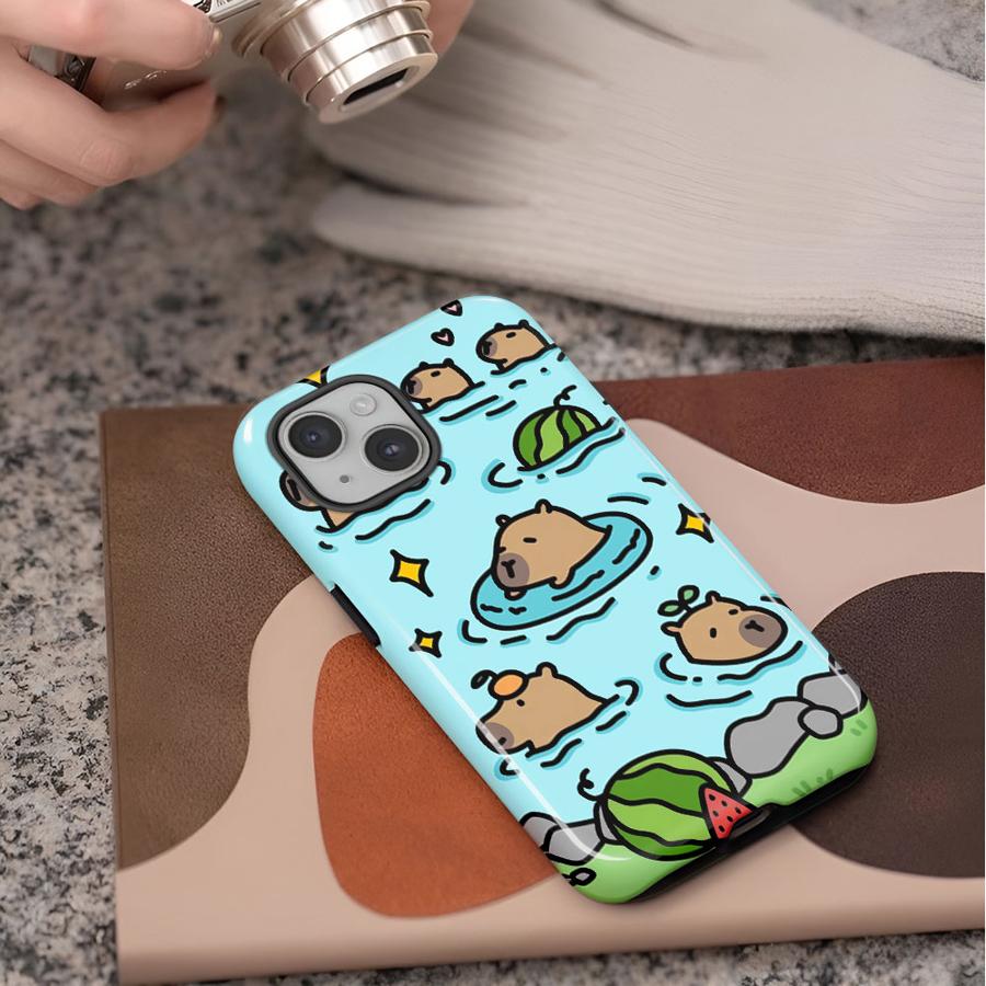 Мягкий чехол Capa для Apple iPhone 17 14 Plus 16 Air 11 Pro Max 16e 12 XS XR 13 15 Мультяшная Капибара
