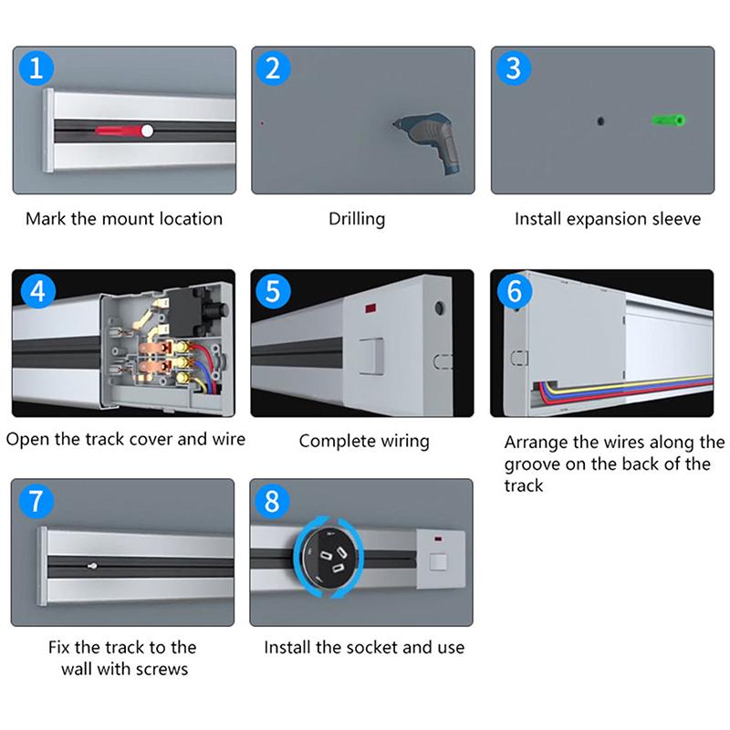400 мм/600 мм/800 мм электрические удлинители, розетка для кухни, скрытая скрытая настенная розетка, настенная розетка