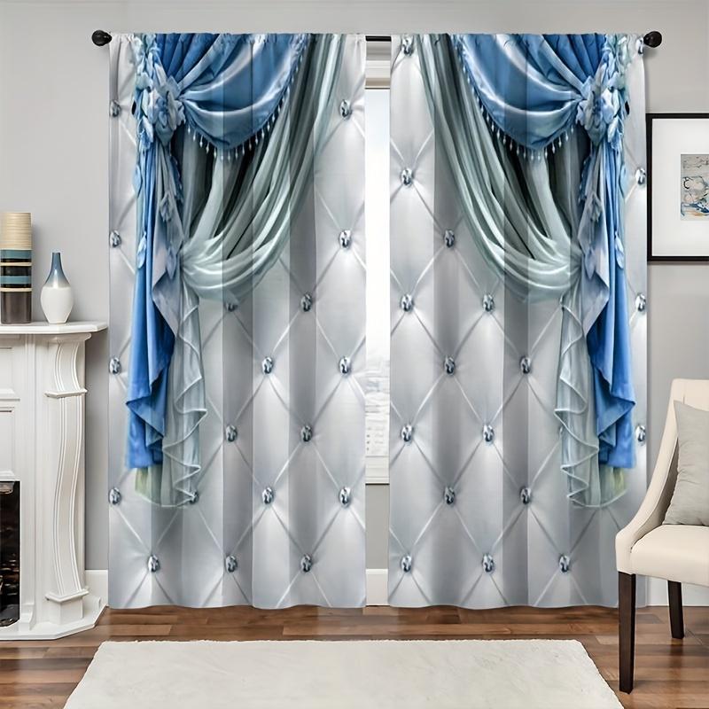 2 шт. Комнатные цветы Старинная дверь Ретро занавеска С принтом Современный стиль Кулиска Занавеска для гостиной Офис Домашнее украшение