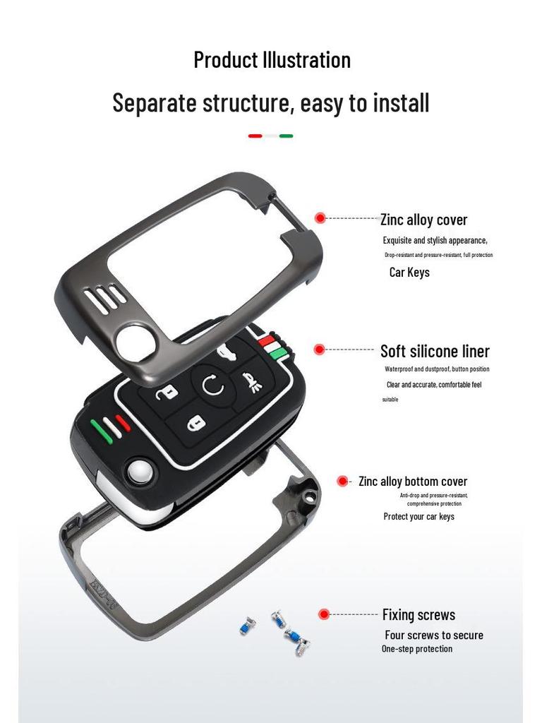 Buick Excelle Key Cover for 2015, 2008, 2011, 2013 Models - Remote Control Key Case