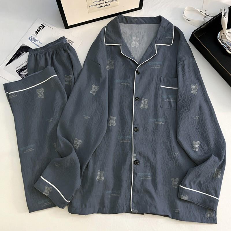 Winter Loungewear Set Womens Long Sleeve Cardigan Loose Soft Cloud Cotton Pajamas Home Sleep