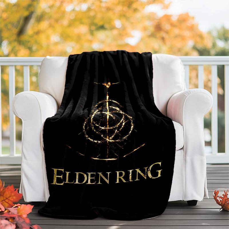 1pc Elden Ring Theme Blanket - Digital Print, Polyester, Cozy for All Seasons, Perfect for Outdoor, and Travel