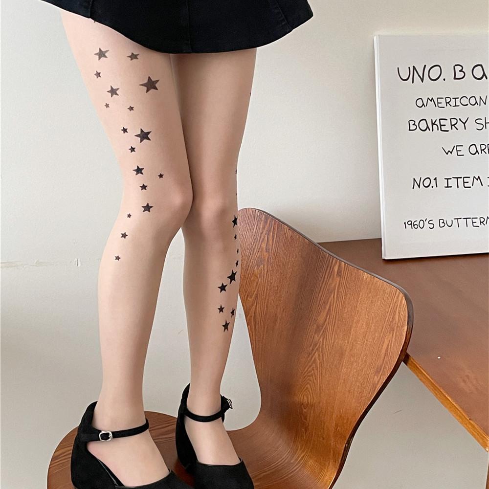 Sexy Women Tights Pantyhose Patchwork Sheer Black Thigh High Stockings Tights Women Female Hosidery Over Knee Stripe Pantyhose