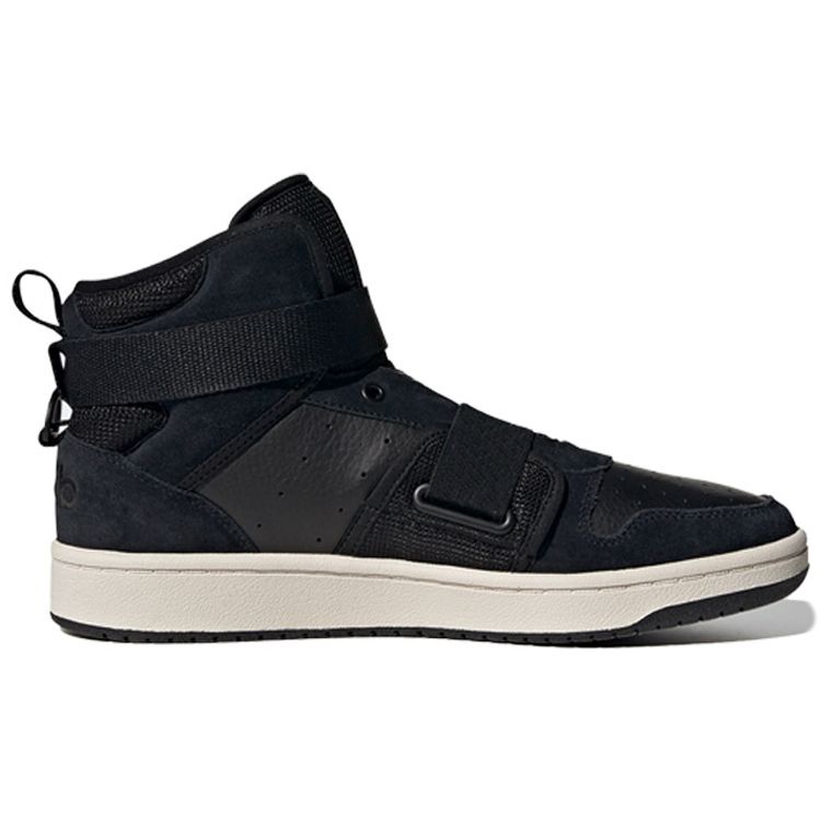 adidas Neo Hoops 2.0 Utx Синтетическая кожа Нескользящие Прочные Полувысокие Кеды для скейтбординга Мужские Кроссовки Черно-белые FW3375