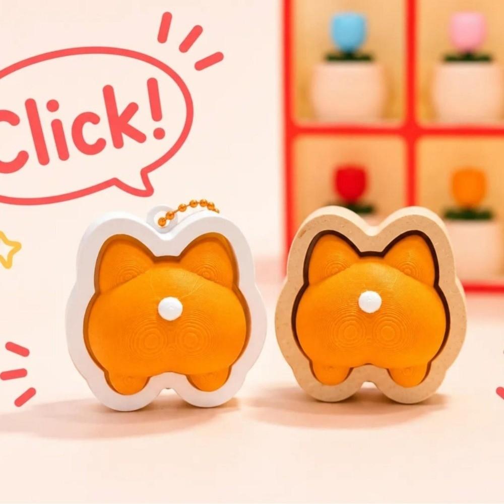 Soft Slow Rebound Clicker Fidget Keychain Button Press Click Keyring Gifts for Children