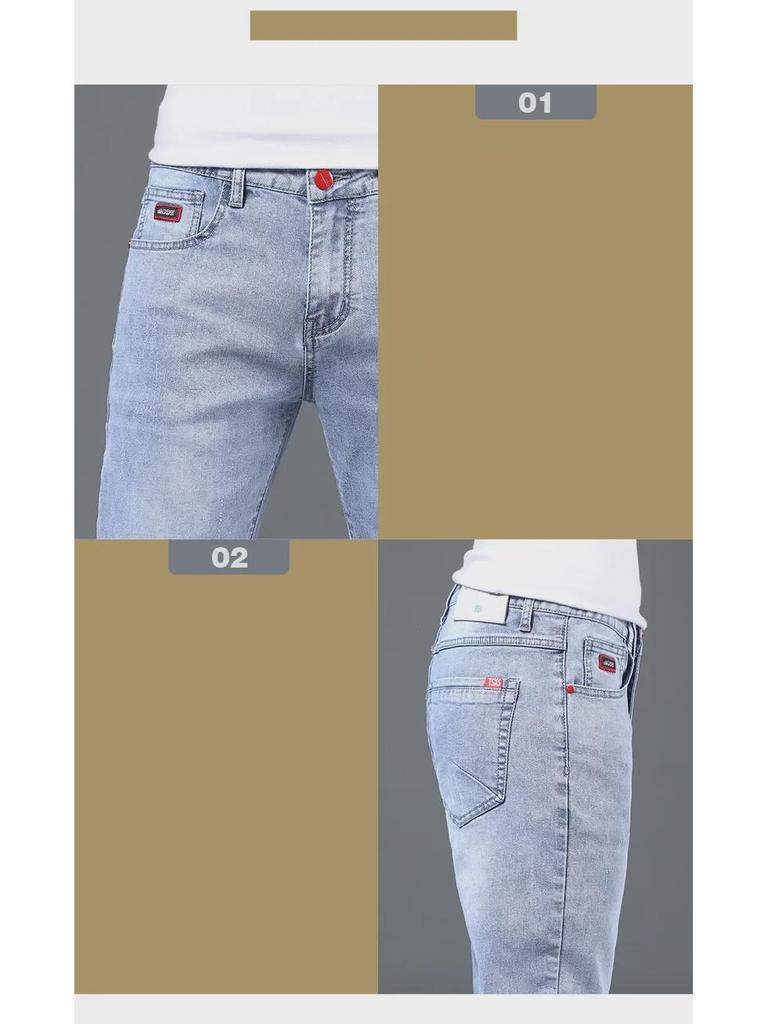 Мужские узкие эластичные джинсы скинни: Модный корейский стиль для весны и осени