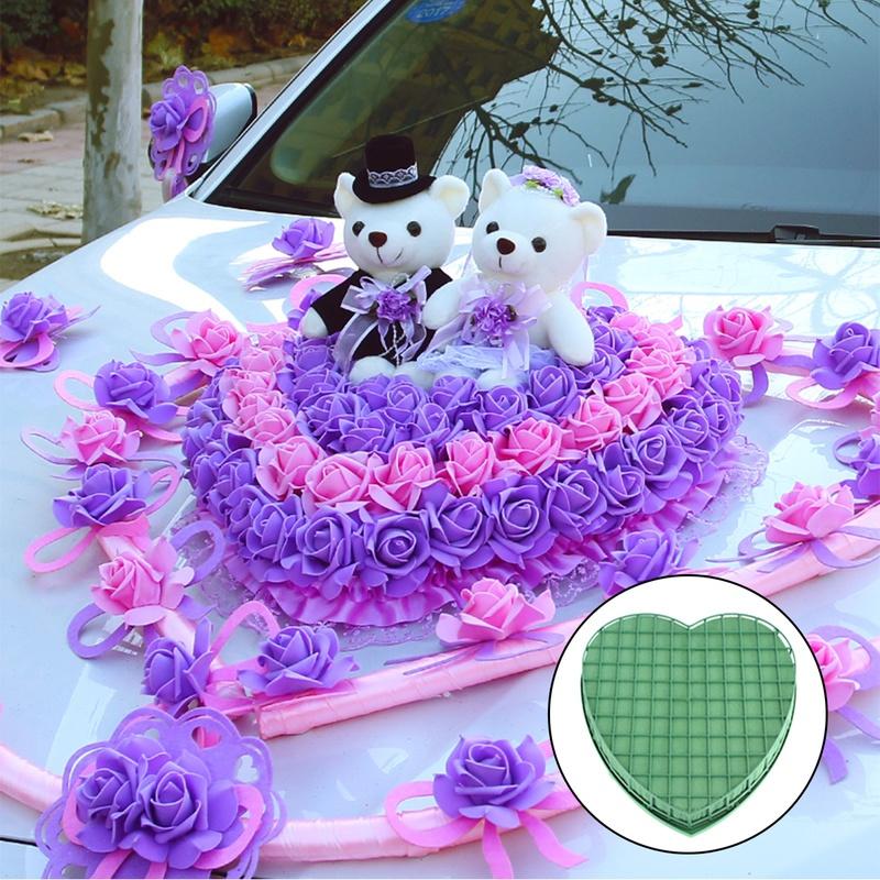 1 шт. 30*32 см Сердце Форма Цветок Свадебное Моделирование DIY Свадебная Вечеринка Автомобиль Стол Дисплей для Свадебного Автомобиля