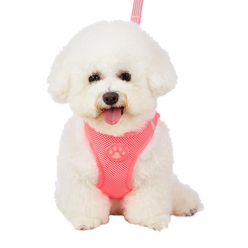 Dog leash with reflective breathable chest strap cat comfortable dog walking rope.