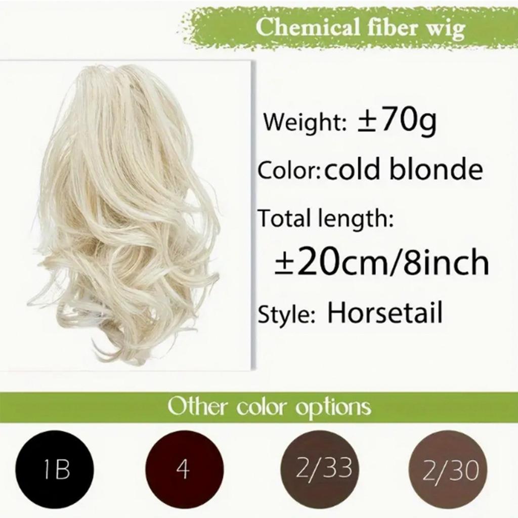 Синтетические накладные волосы с зажимом-когтем, короткие вьющиеся волосы для женщин, накладные волосы с хвостиком, аксессуары для волос