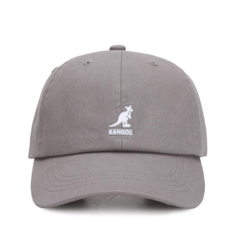KANGOL Стиранный бейсбольный серый 5165