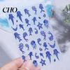Long-lasting Nail Art Ocean Theme Stickers Summer Blue Whale Jellyfish Coral Sticker Starfish Manicure Decoration Decals DIY Home Salon Accessories